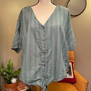 Lightweight blue striped blouse
